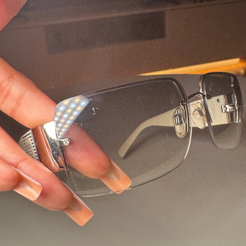 CHANEL RHINESTONE SUNGLASSES white 4095-B - Picture 4 of 8